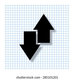 download and upload - vector icon with shadow