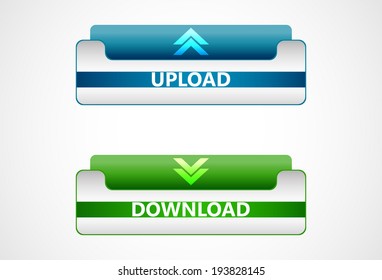 Download and upload vector web button, icons