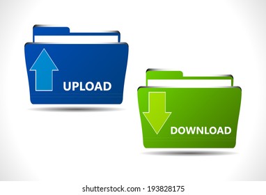 Download and upload vector web button, icons