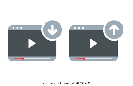 Download And Upload Video Design Concept. Illustration Vector