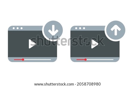 Download and upload video design concept. Illustration vector