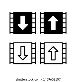 Download and upload video icon. with outline and glyph styles