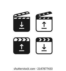 Download and upload video icon. Vector illustration
