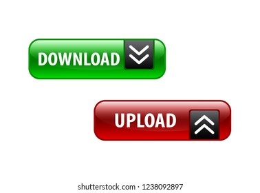 download and upload web button. vector illustration 