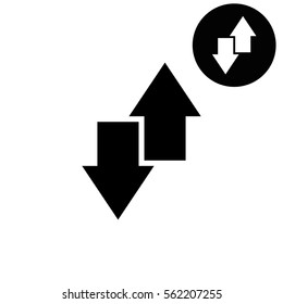 download and upload  - white vector icon