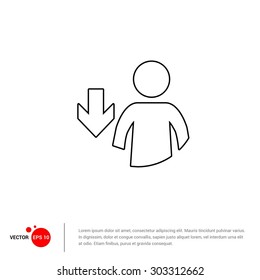 Download user data icon - Vector Illustration