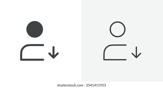 Icono de usuario de Descarga Diseño de conjunto plano y simple