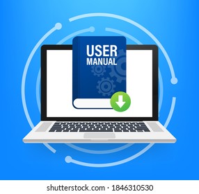 Download User Manual Book Illustration In Flat Style. Vector Illustration.