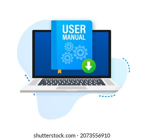 Download User manual book illustration in flat style. Vector illustration