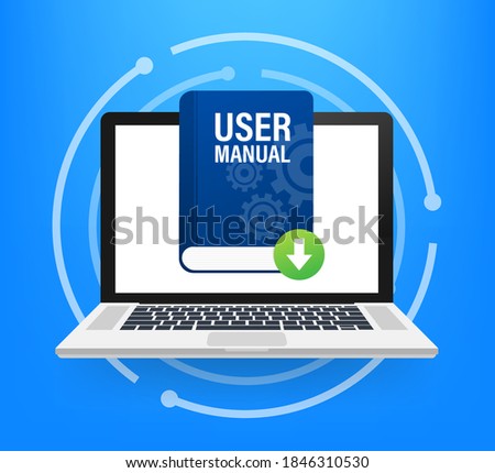 Download User manual book illustration in flat style. Vector illustration.