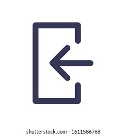 Download vector, arrow left icon, enter,  flat icon illustration isolated on the white background
