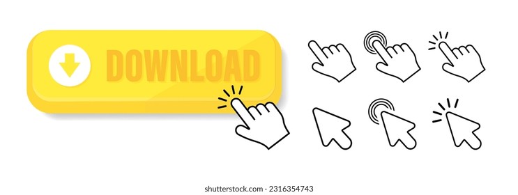 DOWNLOAD vector button. Collection of DOWNLOAD form templates for websites in flat style. Vector illustration.