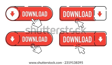 DOWNLOAD vector button. Collection of DOWNLOAD form templates for websites in flat style. Vector illustration.