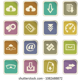 Download vector colored paper stickers with icons