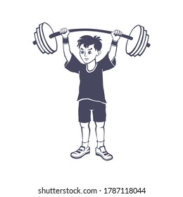 Download vector drawing of a guy-weightlifter