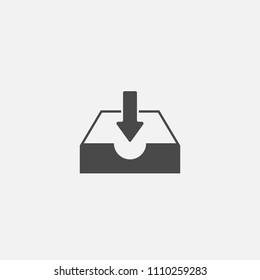 Download vector icon arrow downloading in box