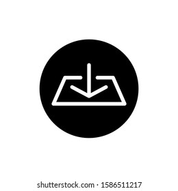 Download vector icon in black flat design on white background,