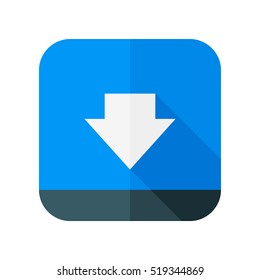 Download. Vector icon or button. Blue
