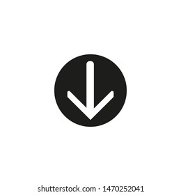 download vector icon, circle flat design internet button, web and mobile app illustration
