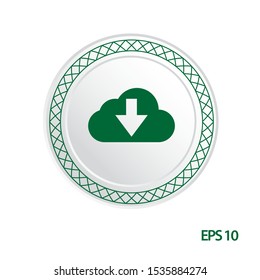 download vector icon, circle flat design internet button, web and mobile app illustration