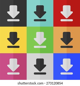 Download vector icon - colored set. Flat design