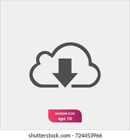 download vector icon, flat symbol, simple and modern illustration sign