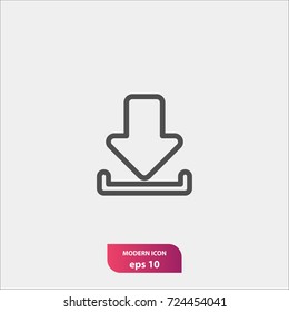 download vector icon, flat symbol, simple and modern illustration sign