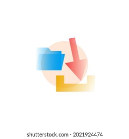 Descarga. Icono del vector en el estilo de gradiente