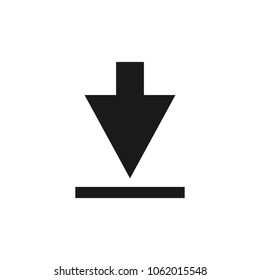 Download vector icon. Install symbol. Upload button. Load symbol.