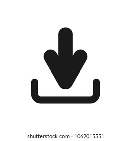 Download vector icon. Install symbol. Upload button. Load symbol.