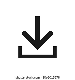 Download vector icon. Install symbol. Upload button. Load symbol.