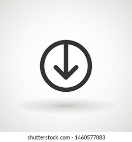 Download vector icon, install symbol. Download icon. Upload button. Load symbol. Modern, simple flat vector illustration for web site or mobile app