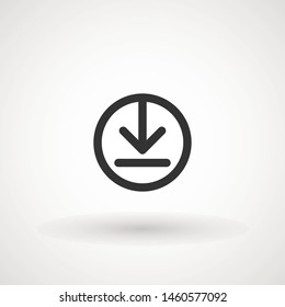 Download vector icon, install symbol. Download icon. Upload button. Load symbol. Modern, simple flat vector illustration for web site or mobile app