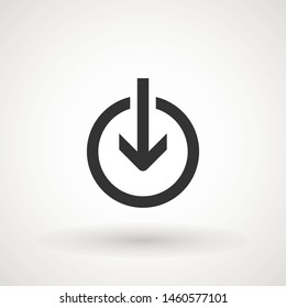 Download vector icon, install symbol. Download icon. Upload button. Load symbol. Modern, simple flat vector illustration for web site or mobile app