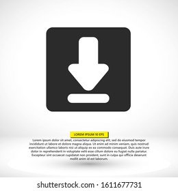 Download vector icon, install symbol. Download icon. Upload button. Load symbol. , simple flat vector illustration for web site or mobile app