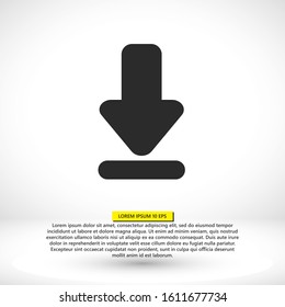 Download vector icon, install symbol. Download icon. Upload button. Load symbol.