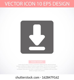 Download vector icon, install symbol. Download icon. Upload button. Load symbol. , simple flat vector illustration for web site or mobile app