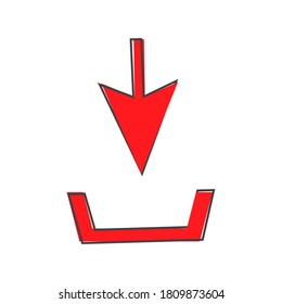 Descargar icono vectorial, instalar el estilo de caricatura de símbolo en fondo aislado blanco.