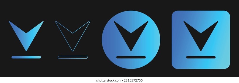 Descargar icono vectorial. símbolo de instalación. Icono de descarga. símbolo. Ilustración vectorial de gradiente moderna