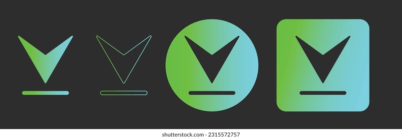 Descargar icono vectorial. símbolo de instalación. Icono de descarga. símbolo. Ilustración vectorial de gradiente moderna