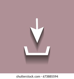 Download vector icon, install symbol with shadow