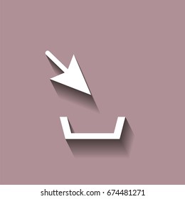 Download vector icon, install symbol with shadow design