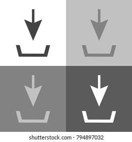 Download vector icon, install symbol. Vector set icon on white-grey-black color