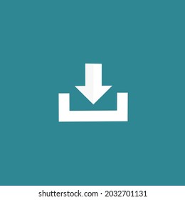 Download vector icon isolated on bluish green background, Download logo concept