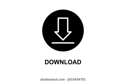 Icono De Vector De Descarga Aislado Sobre Fondo Blanco