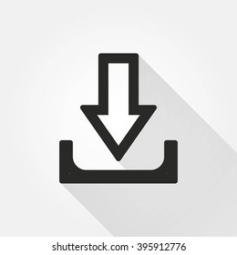Download   vector icon with long shadow.  Illustration  for graphic and web design.