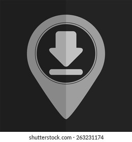Download vector icon - map pointer. Flat design