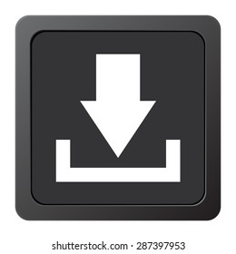 Download - vector icon, on a grey button