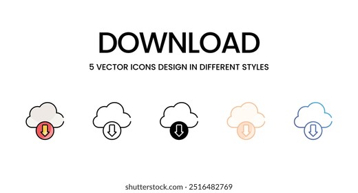 Icono de Vector de Descarga listo para usar Ilustración vectorial