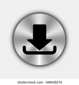 download vector icon - round metallic button